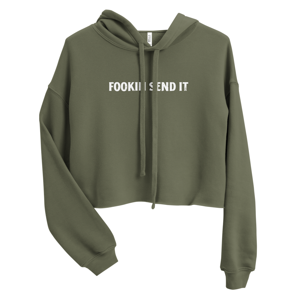 Fookin Send It Crop Hoodie